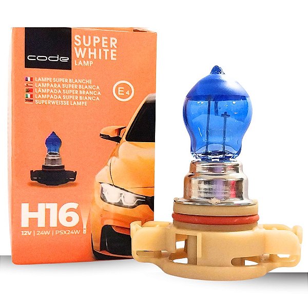 LAMPADA SUPERBRANCA 12V CODE CAIXINHA 8500K H16 24W