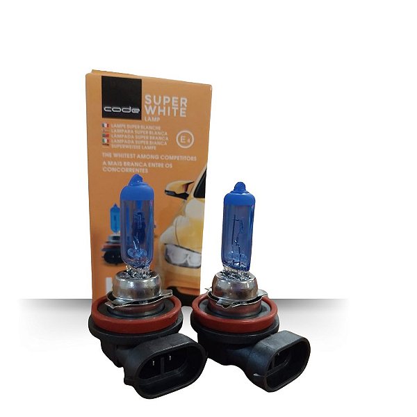 PAR LAMPADA SUPER BRANCA 12V CODE H11 8500K 12V 55W