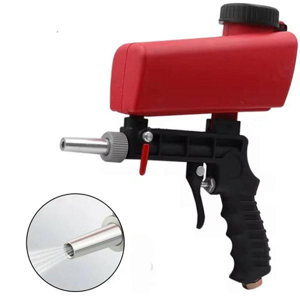 PISTOLA JATEAMENTO JATO DE AREIA 600ML PNEUMATICA BICO METAL