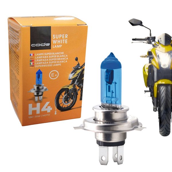 LAMPADA SUPERBRANCA 12V CODE PARA MOTO H4 35W