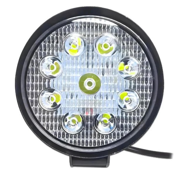 FAROL AUXILIAR LED MILHA 27W REDONDO 11CM 12/24V 6000K