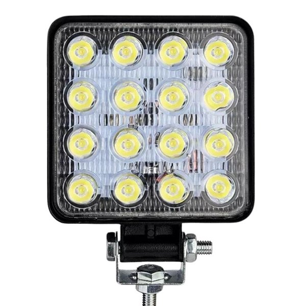 FAROL AUXILIAR LED MILHA 48W QUADRADO 11CM 12/24V 6000K