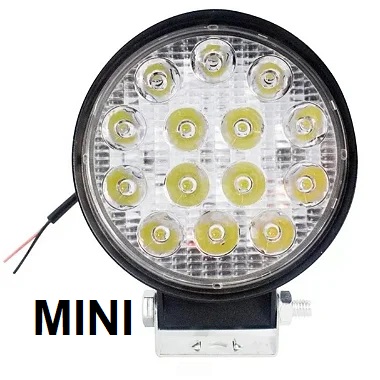 MINI FAROL AUXILIAR LED MILHA 42W REDONDO 8,5CM 12/24V 6000K