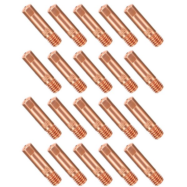 KIT 20 BICO CONTATO 0,8MM M6x25 15AK P/ TOCHA SOLDA MIG MAG