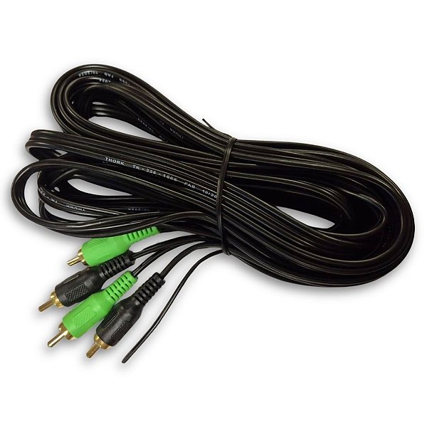 CABO RCA EMBORRACHADO PRETO 5M 2,5MM THORK