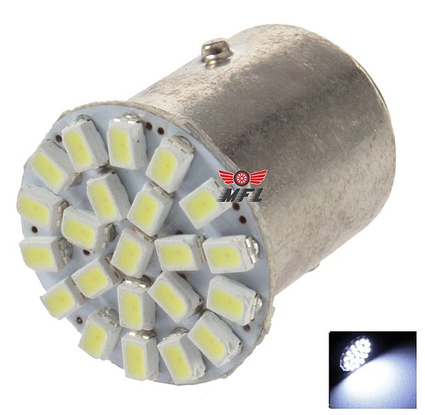 LAMPADA 22 LED BA15S 1 POLO P21W 1156 1141 BRANCO 3014 12V