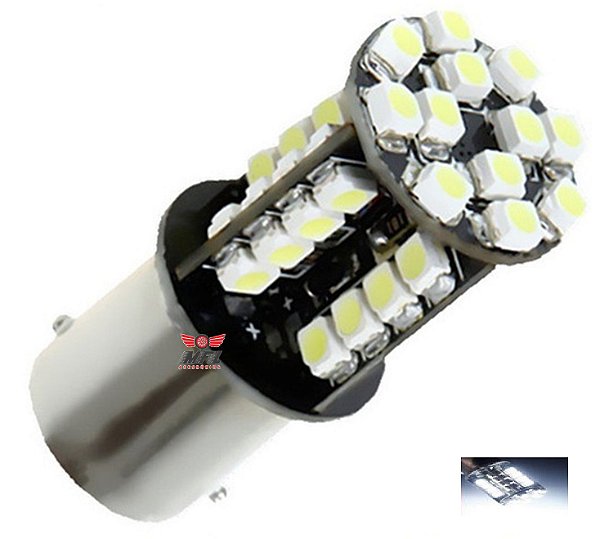 LAMPADA 44 LED CAMBUS BA15S 1 POLO P21W 1156 1141 BRANCO 12V