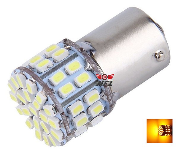 LAMPADA 50 LED BAY15D 2 POLO P21/5W 1157 1034 LARANJA 12V