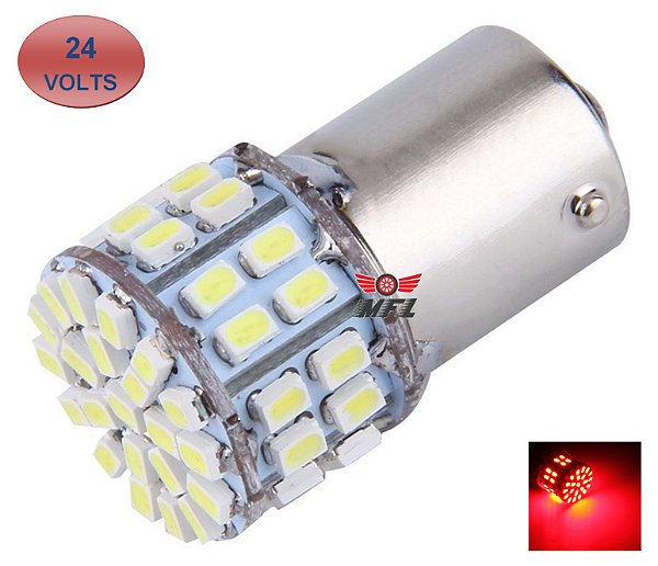 LAMPADA 50 LED BAY15D 2 POLO P21/5W 1157 1034 VERMELHO 24V