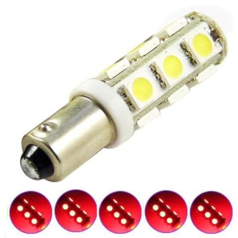LAMPADA BA9S 13 LED T4W 69 VERMELHO 12V