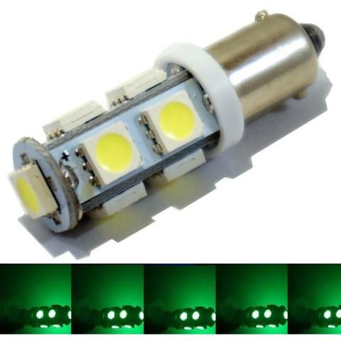 LAMPADA BA9S 9 LED T4W 69 VERDE 12V