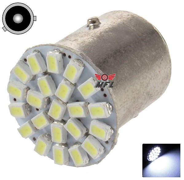 LAMPADA 22 LED BAU15S 1 POLO PY21W 1056 3014 BRANCO 12V