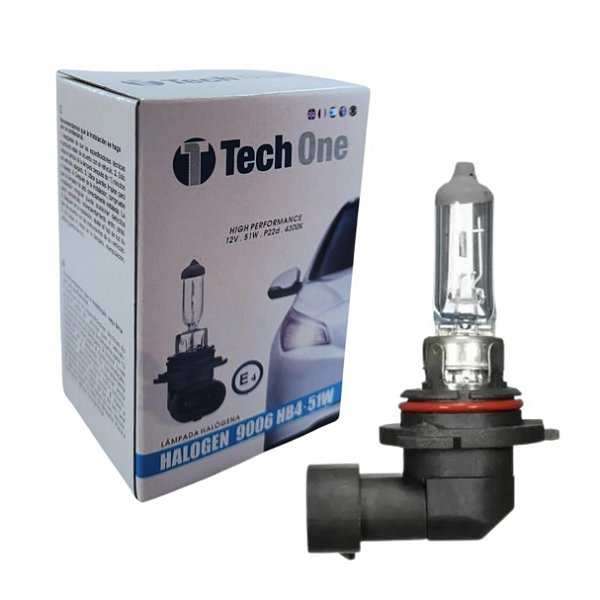 LAMPADA HALOGENA 12V TECHONE CAIXINHA 4300K HB4 9006 51W