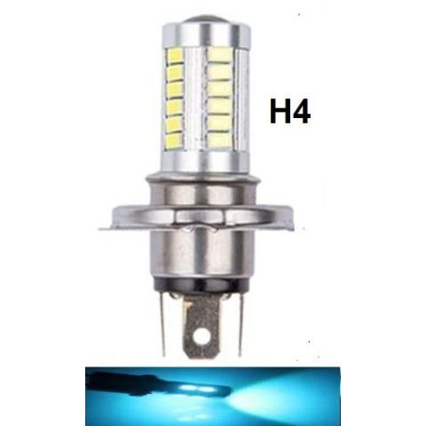 LAMPADA LED H4 33 LED CREE AZUL CRISTAL 12V