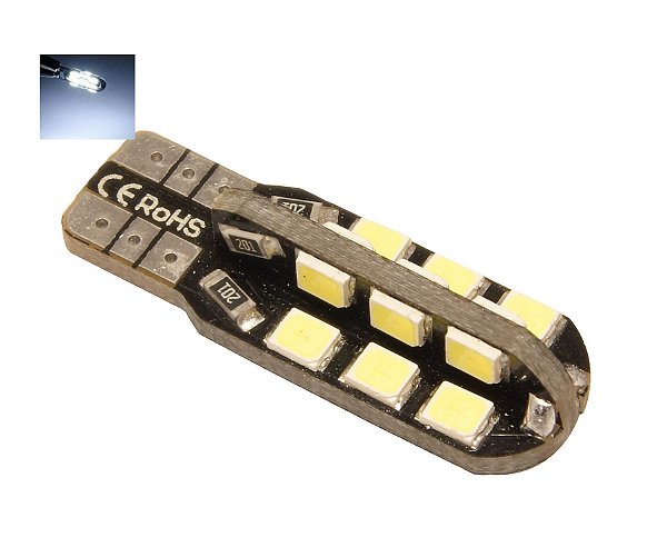 LAMPADA T10 CAMBUS 24 LED CANCELLER CADU W5W BRANCO 12V