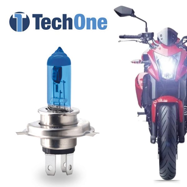 LAMPADA SUPERBRANCA 12V TECHONE PARA MOTO 8500K H4 35W