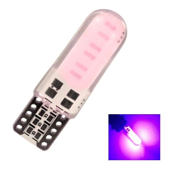LAMPADA T10 SILICONADA COB LED W5W ROSA PINK 12V