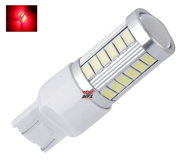 LAMPADA T20 33 LED CREE 1 2 POLO 7440 7443 W21W VERMELHO 12V