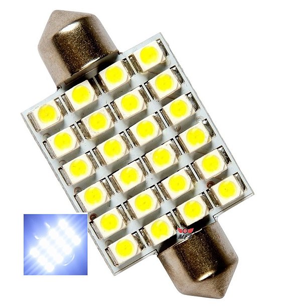 LAMPADA TORPEDO 24 LED C5W 39 MM BRANCO 12V