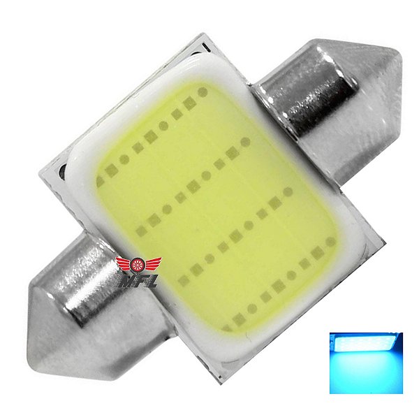 LAMPADA TORPEDO COB LED CHIP C5W 31 MM AZUL CRISTAL 12V