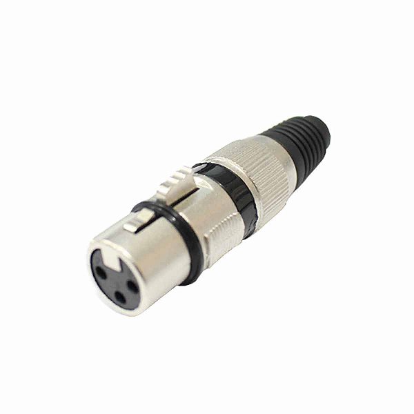 JACK XLR CANNON PRETO CORPO METALICO