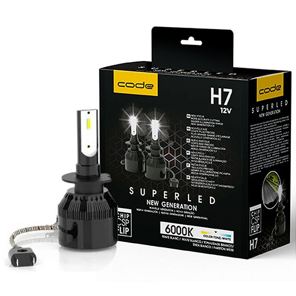 KIT LAMPADAS SUPER LED H7 CODE 6000K