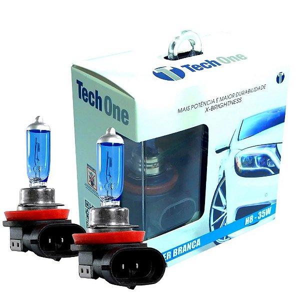 PAR LAMPADA SUPERBRANCA 12V TECHONE ACRILICO H8 35W