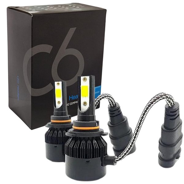KIT FAROL SUPER LED C6 BLACK MODELO HB3 12V / 24V 6000K