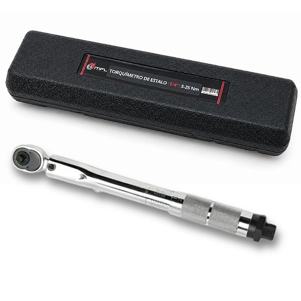 TORQUIMETRO DE ESTALO MINI P/ SOQUETE 1/4 5-25 NM 0,5KG A 2,5KG