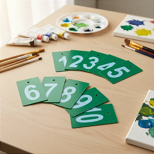 PLACAS NUMERADAS PARA PROVADOR EM ACRÍLICO VERDE