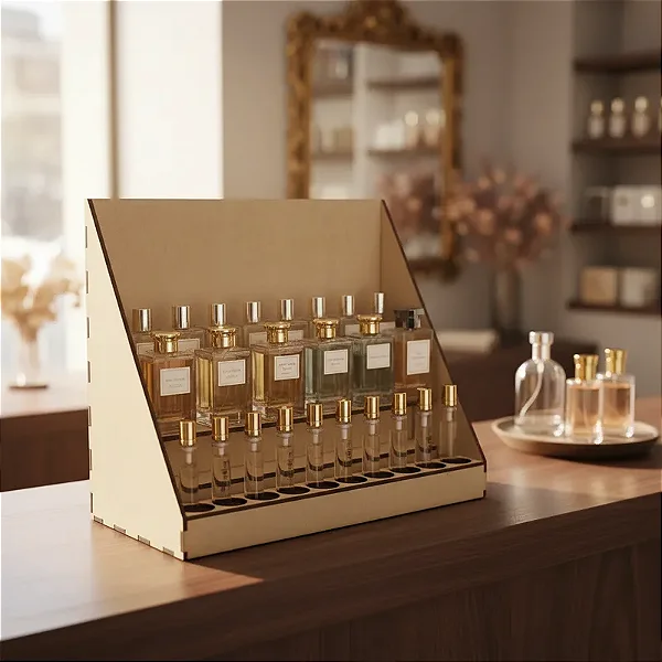 Display em MDF para perfumes