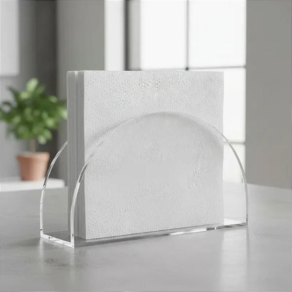 Porta Guardanapo 1/2 Lua em Acrílico Cristal