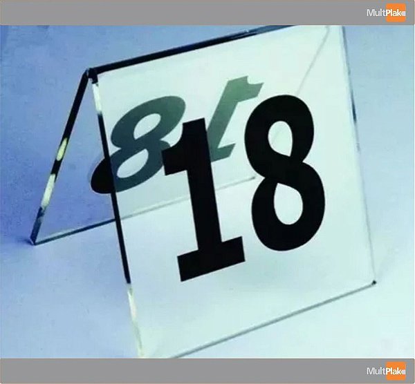 Placas Numeradas para Mesa em Acrílico Cristal