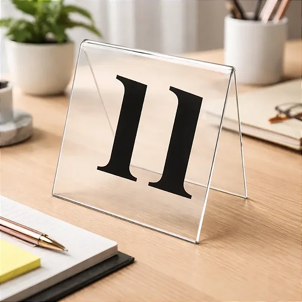 Placas Numeradas para Mesa em Acrílico Transparente