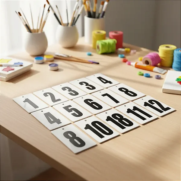 Placas Numeradas para Provador em Acrílico Branco