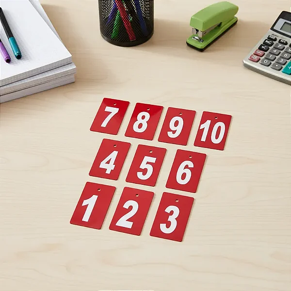 Placas Numeradas para Provador em Acrílico Vermelho