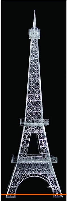Torre Eiffel em Acrílico Cristal com 125 cm de Altura