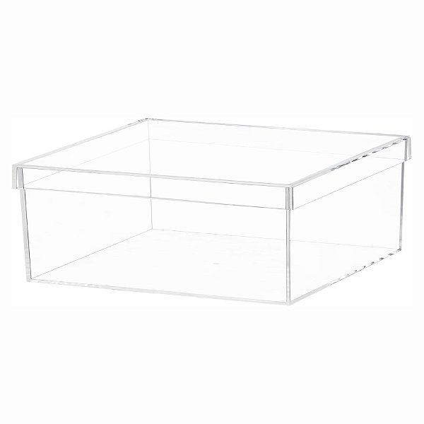 Caixa Em Acrílico Retangular com Tampa 20 x 25 x 7 cm