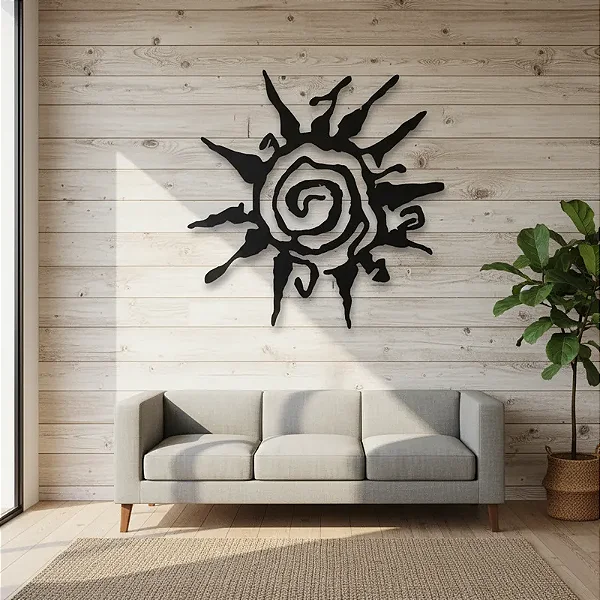 Arabesco Decorativo Sol em MDF CRU - Sem Pintura