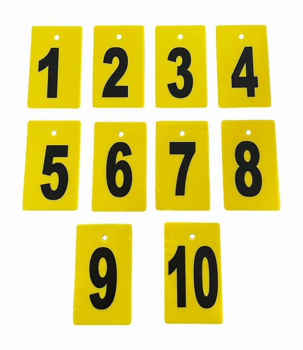 PLACAS NUMERADAS PARA PROVADOR EM ACRÍLICO AMARELO
