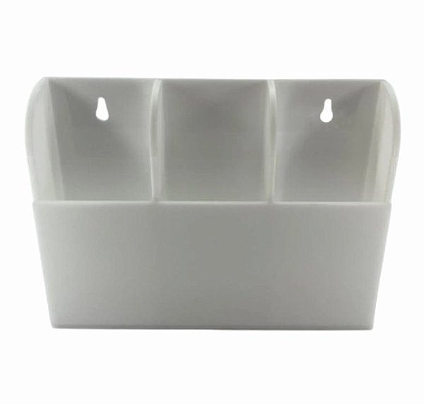 SUPORTE EM ACRÍLICO BRANCO PARA 3 CONTROLES REMOTOS