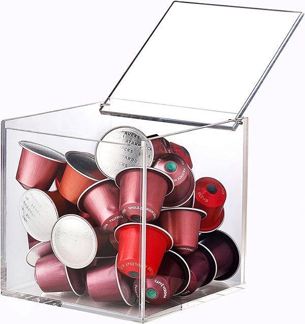 Caixa Organizadora de Cápsulas de Café em Acrílico Cristal