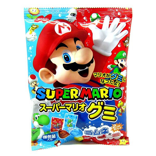 BALA DE GOMA SABORES MELÃO E COLA SUPER MARIO - 86g