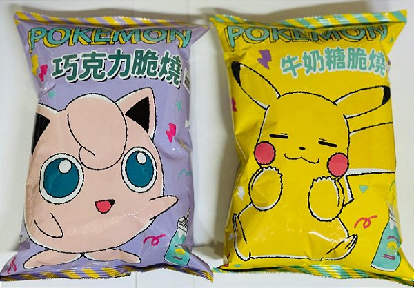 SALGADINHO DOCE POKÉMON SABOR CHOCOLATE (JIGGLYPUFF) E CARAMELO (PIKACHU)- 75g
