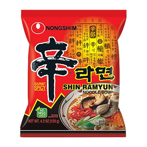 LAMEN COREANO SHIN RAMYUN PICANTE CARNE E LEGUMES 100g