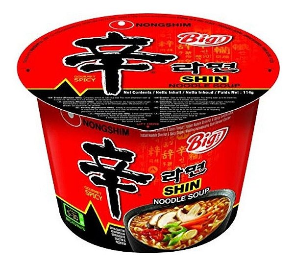 LAMEN COREANO SHIN RAMYUN PICANTE CARNE E LEGUMES BIG BOWL COPO - 114g