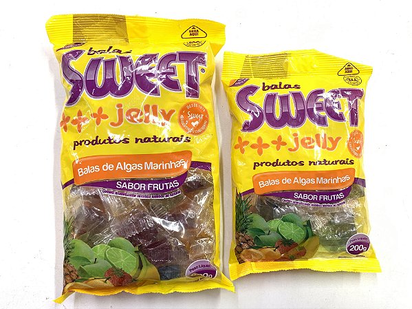 BALA DE ALGA MARINHA SABOR FRUTA TIPO GELATINA SWEET JELLY 500g e 200g