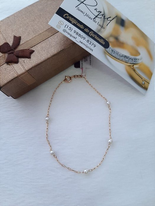 Pulseira Rommanel com Pérolas Sintéticas