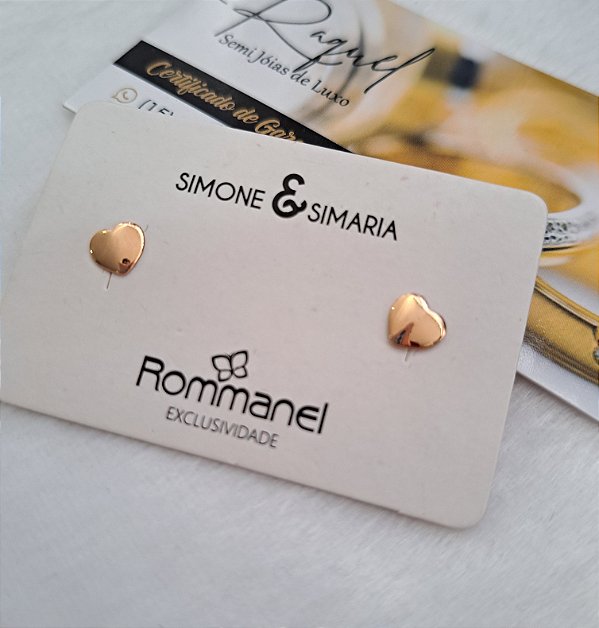 Brinco de Coração Folheado a Ouro 18 k