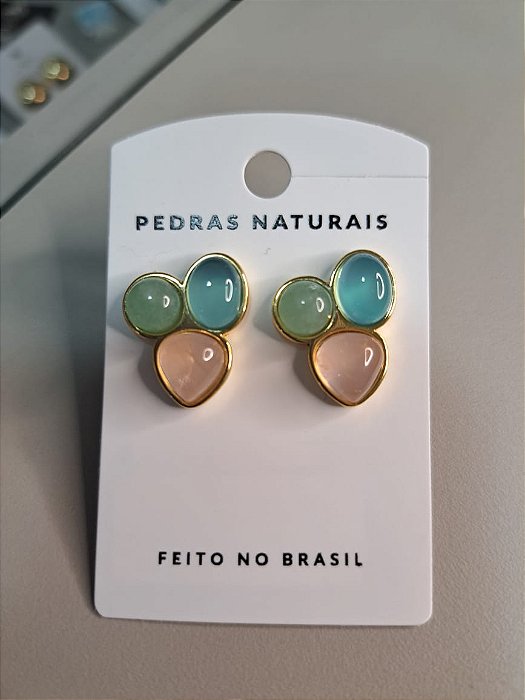 Brinco com Pedras Naturais